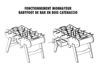 Baby foot avec monnayeur Catenaccio Flex bois clair