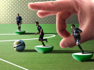 Photo montage footballer Subbuteo