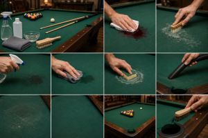 Comment nettoyer un tapis de billard taché
